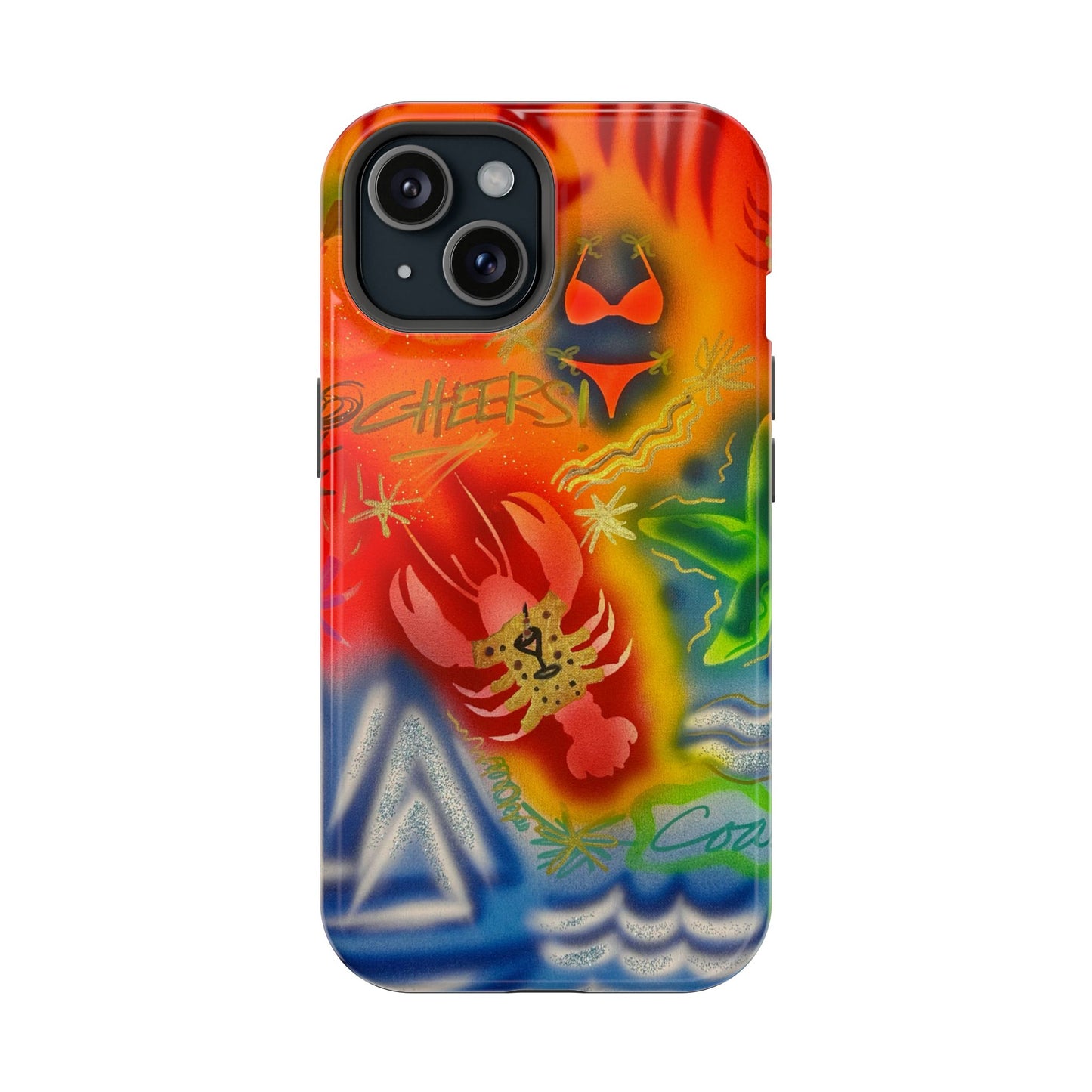 MagSafe "tipsy lobster" airbrush iPhone case