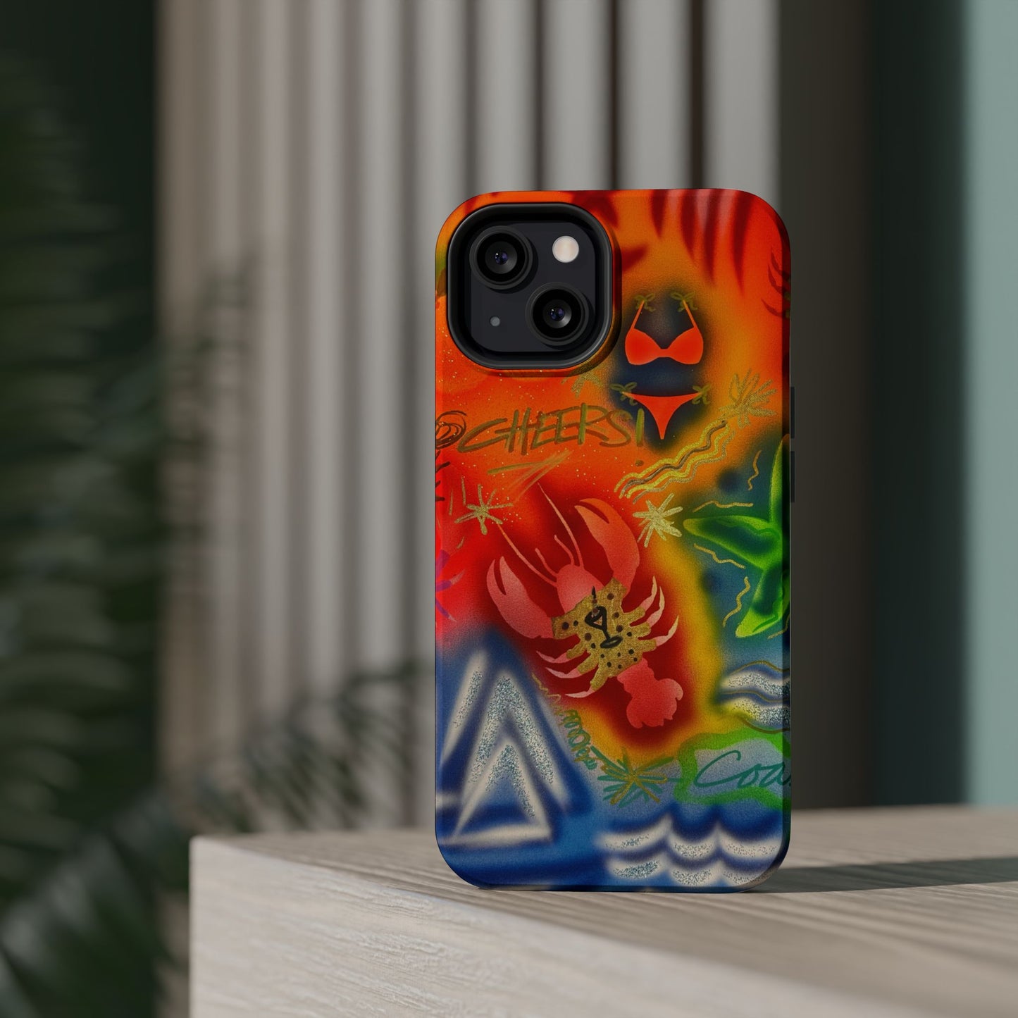 MagSafe "tipsy lobster" airbrush iPhone case