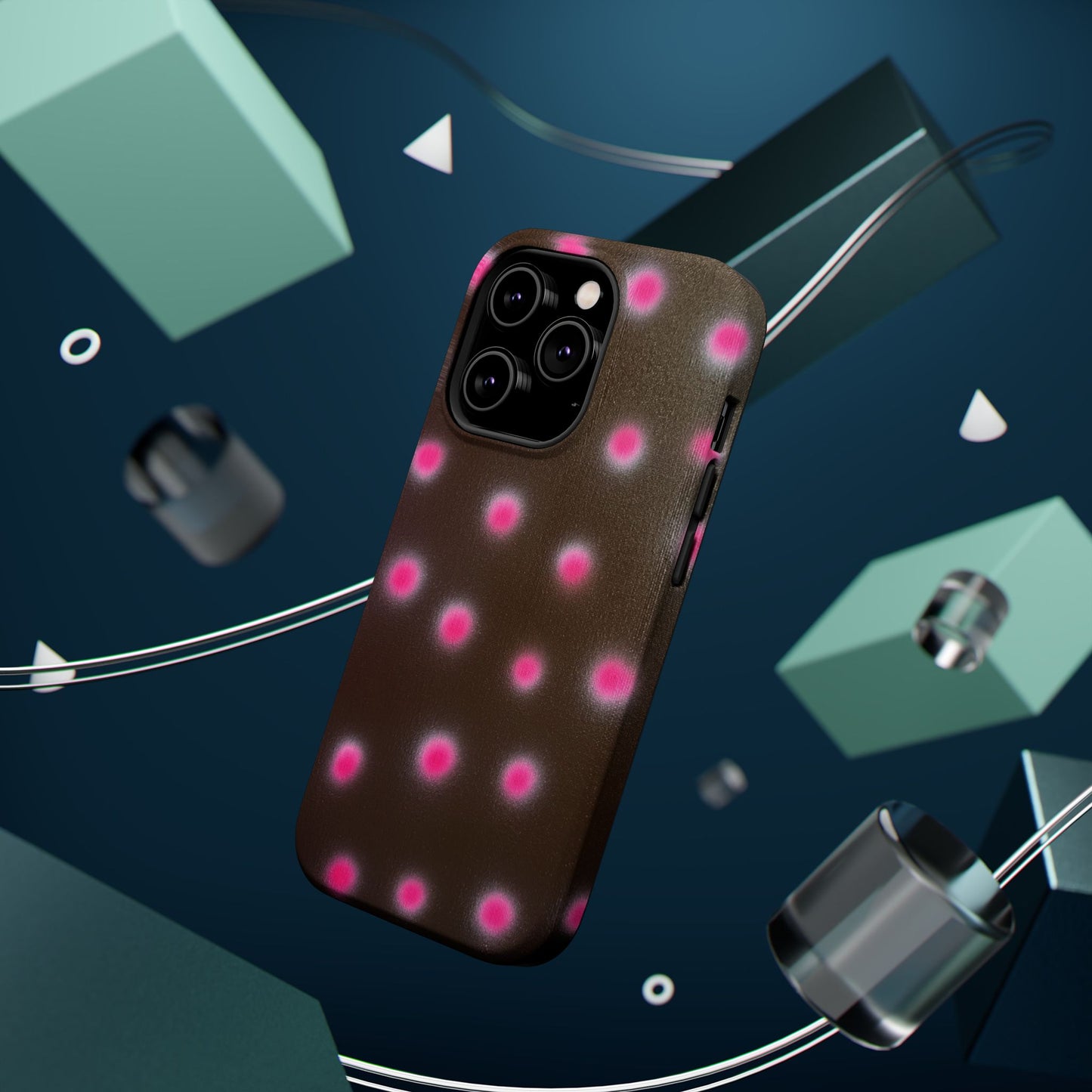 MagSafe "cherry mocha polka dot" airbrush iPhone case