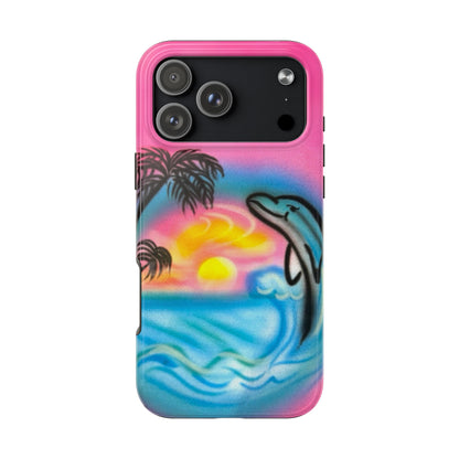 "dolphin love" airbrush iPhone case