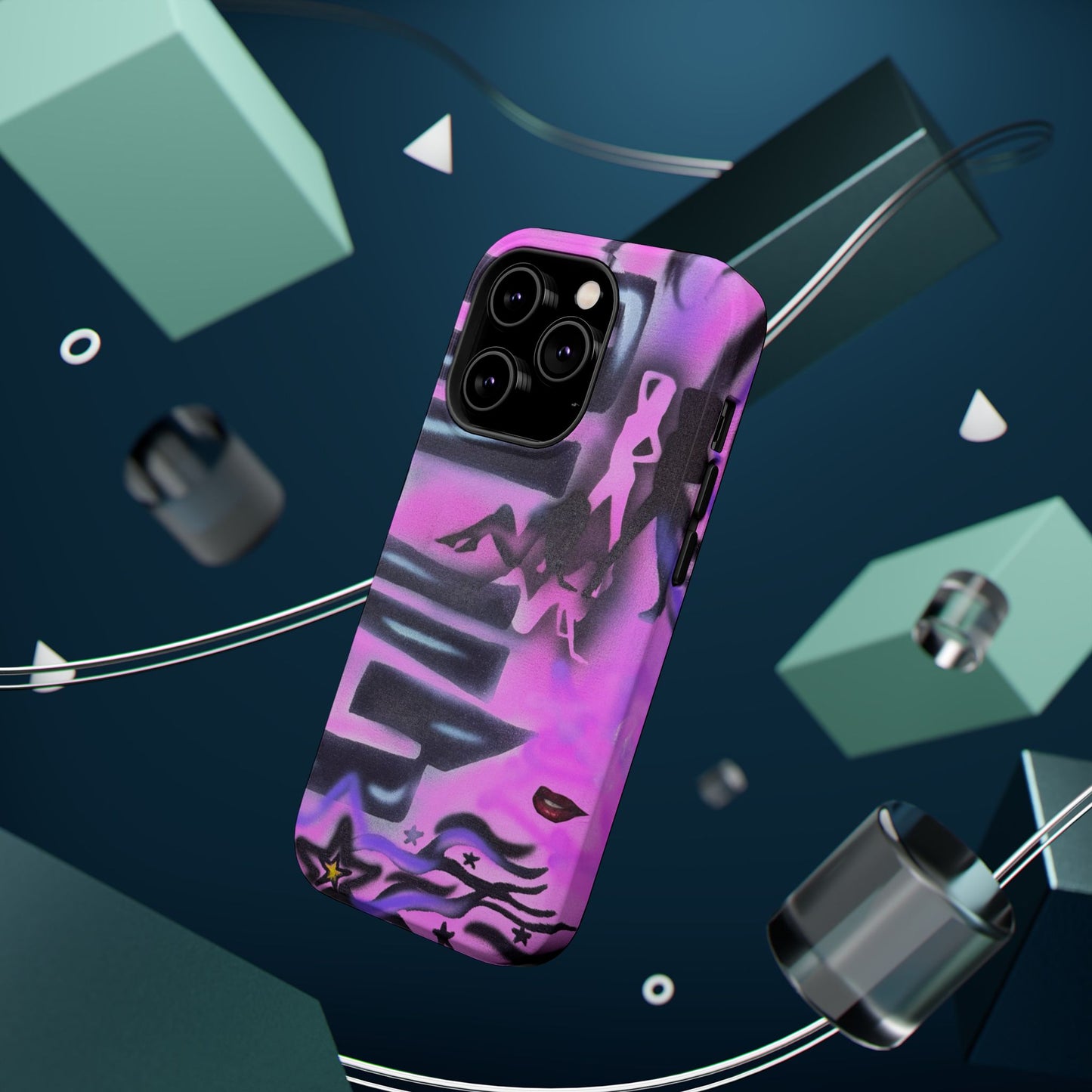 MagSafe "neon nights" airbrush iPhone case