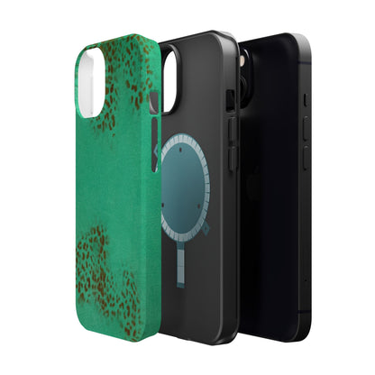 MagSafe "teal cheetah" airbrush iPhone case