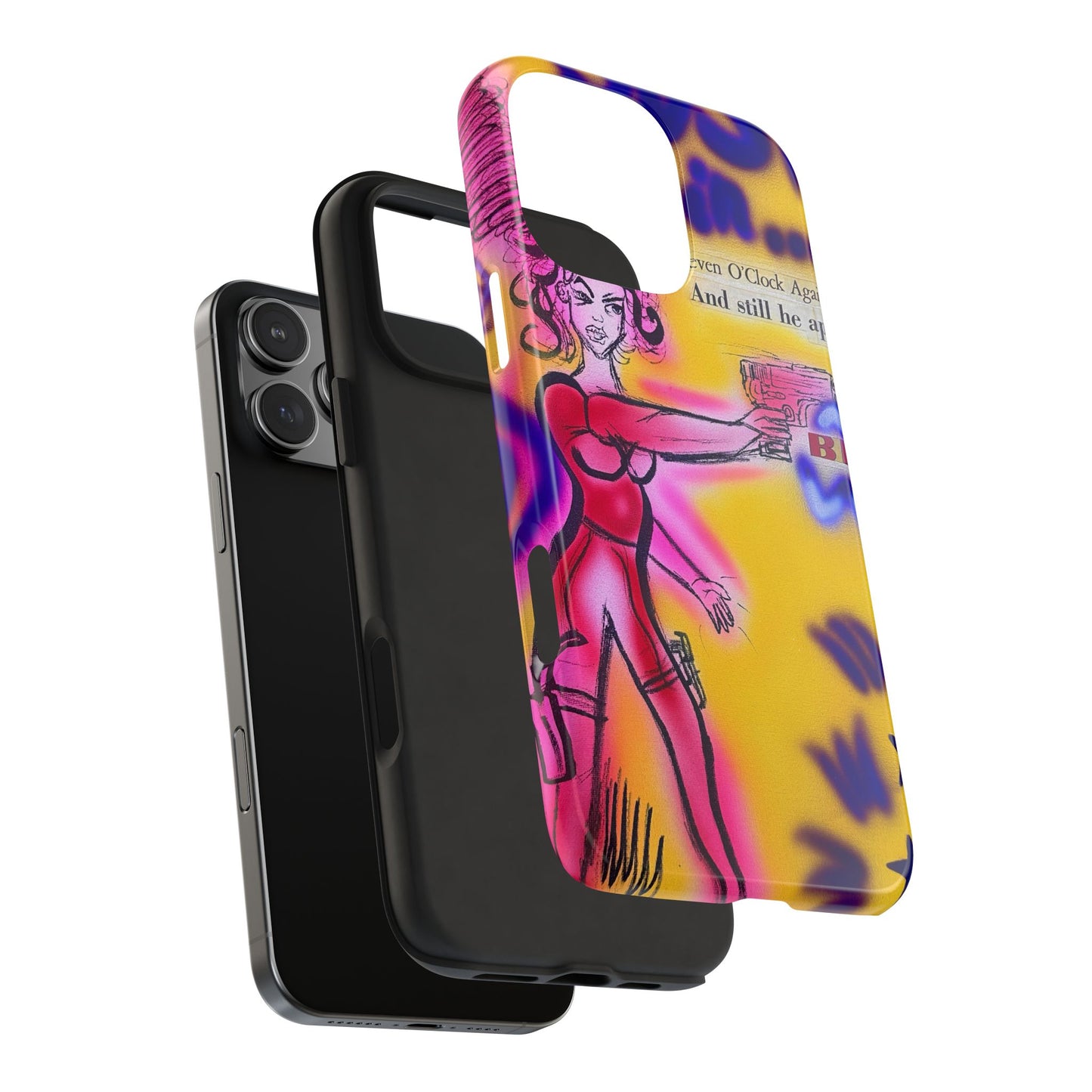 "spiraling thoughts" airbrush iPhone case