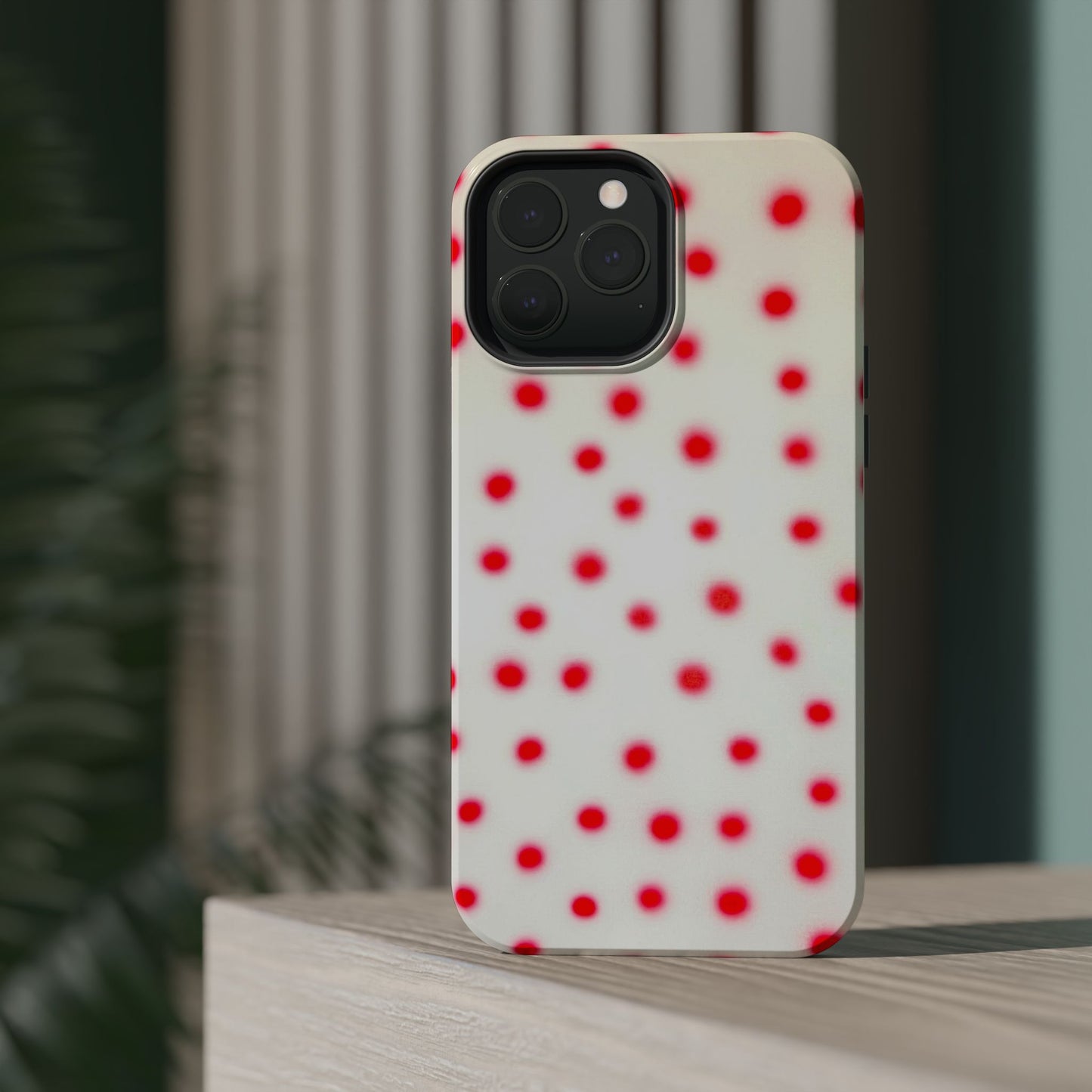 MagSafe "vanilla cherry polka dot" airbrush iPhone case