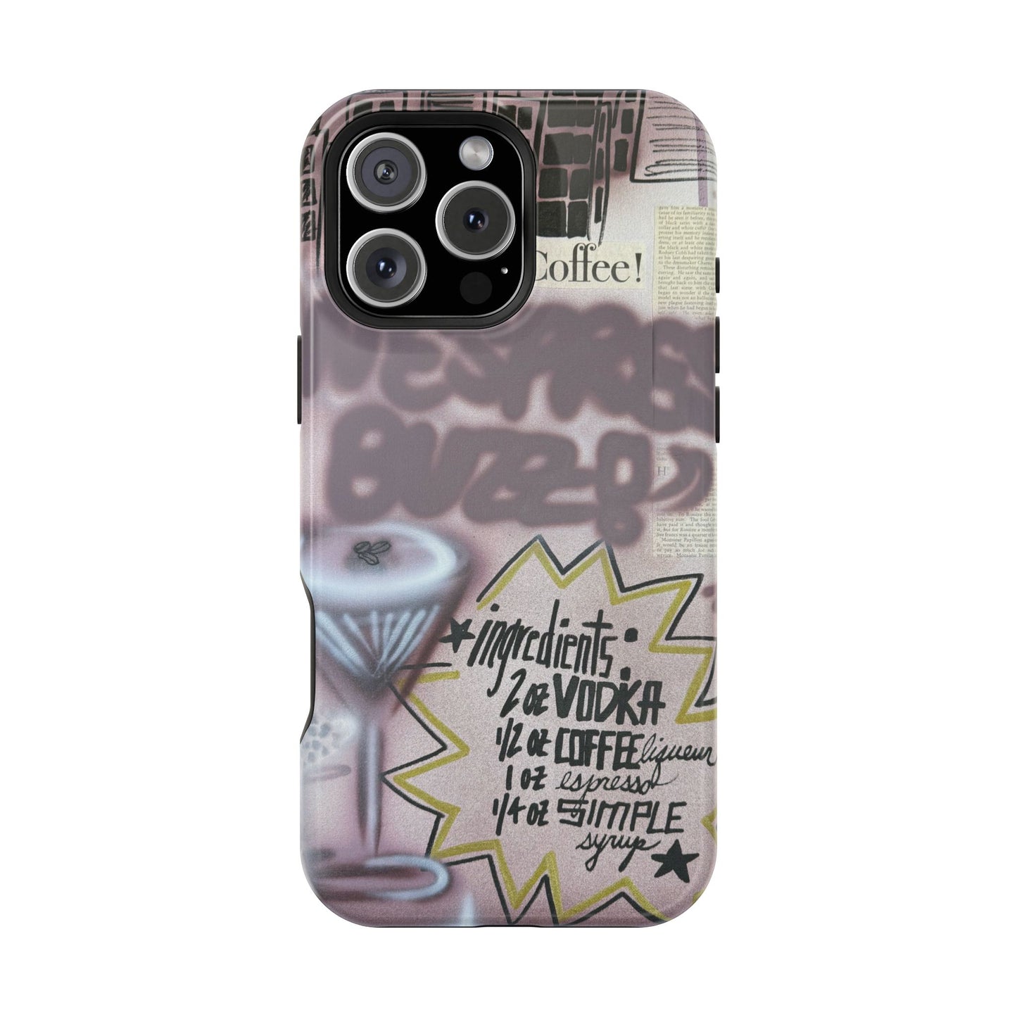MagSafe "espresso martini" airbrush iPhone case