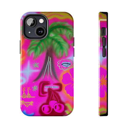 "neon pink palms" airbrush iPhone case