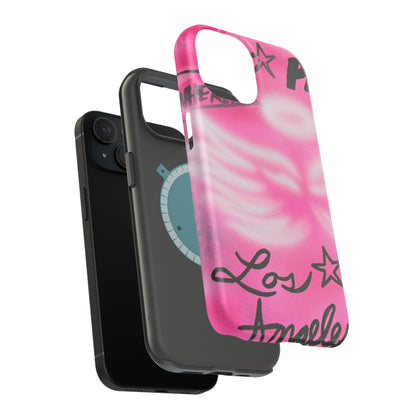 MagSafe "pinke Engelsflügel" Airbrush iPhone Hülle