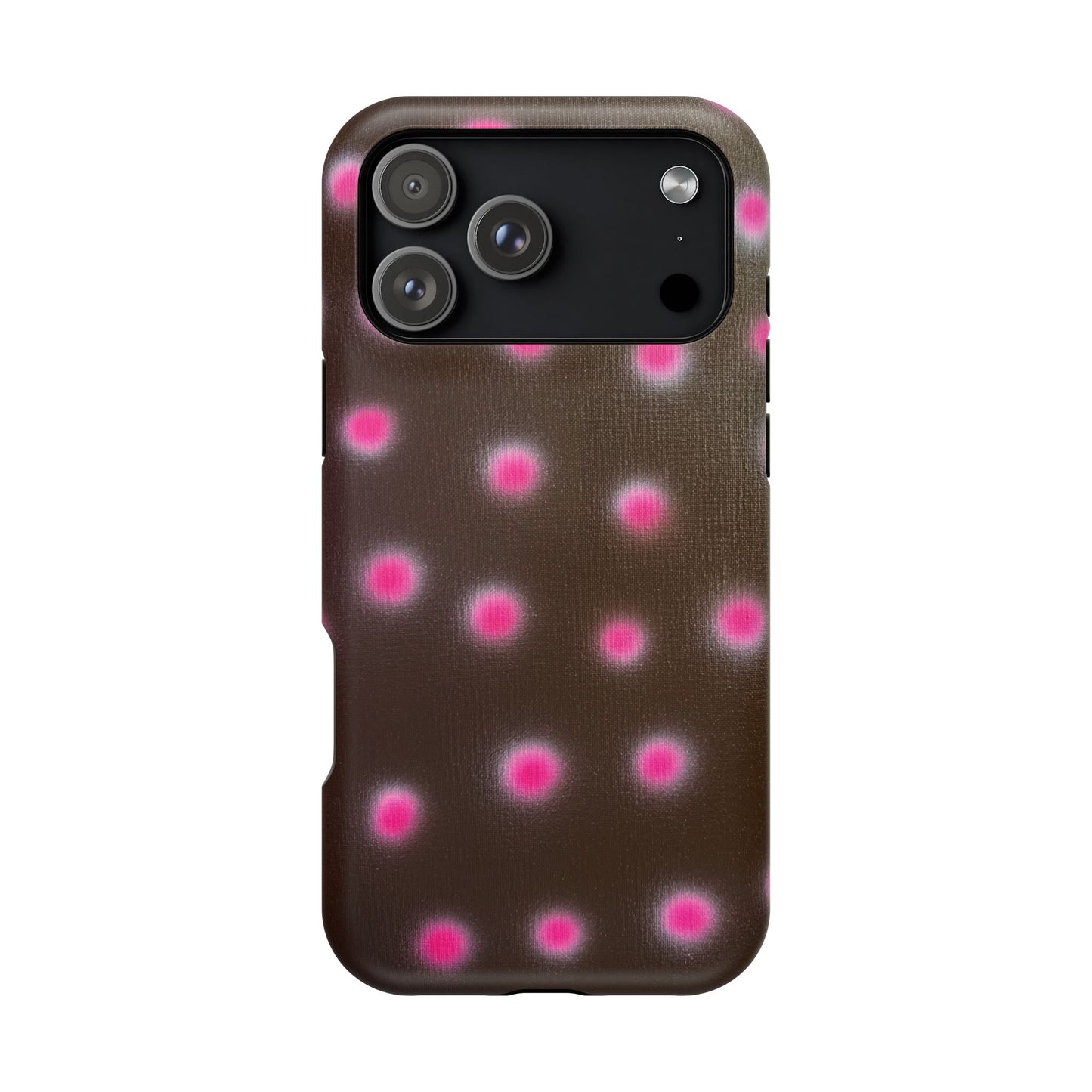 MagSafe "cherry mocha polka dot" airbrush iPhone case