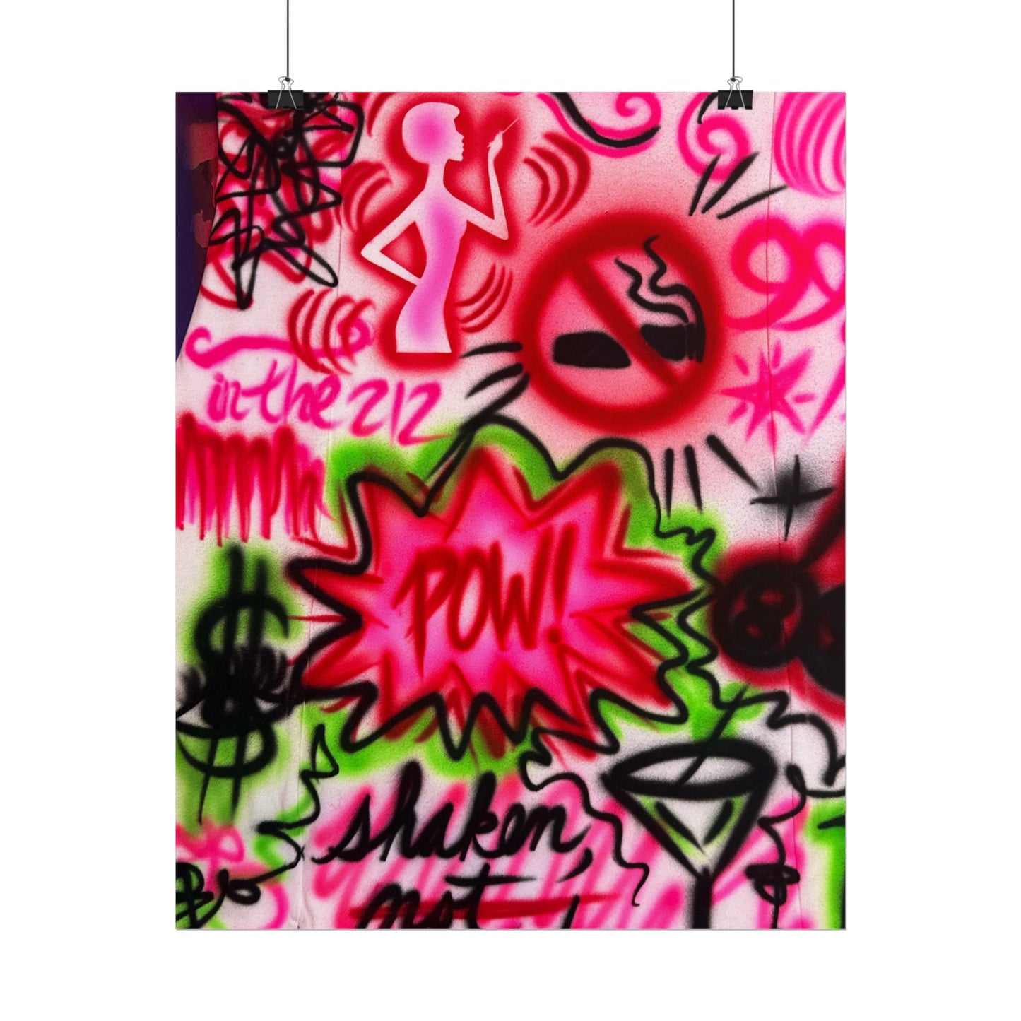 "in the 212" airbrush rolled print