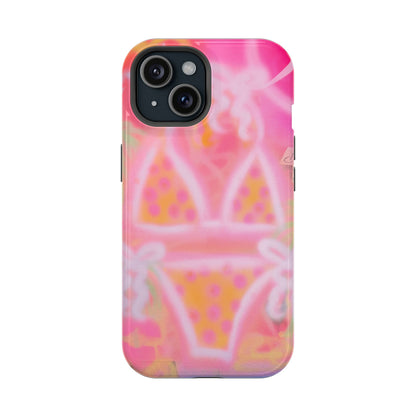MagSafe "yellow polka dot bikini" airbrush iPhone case
