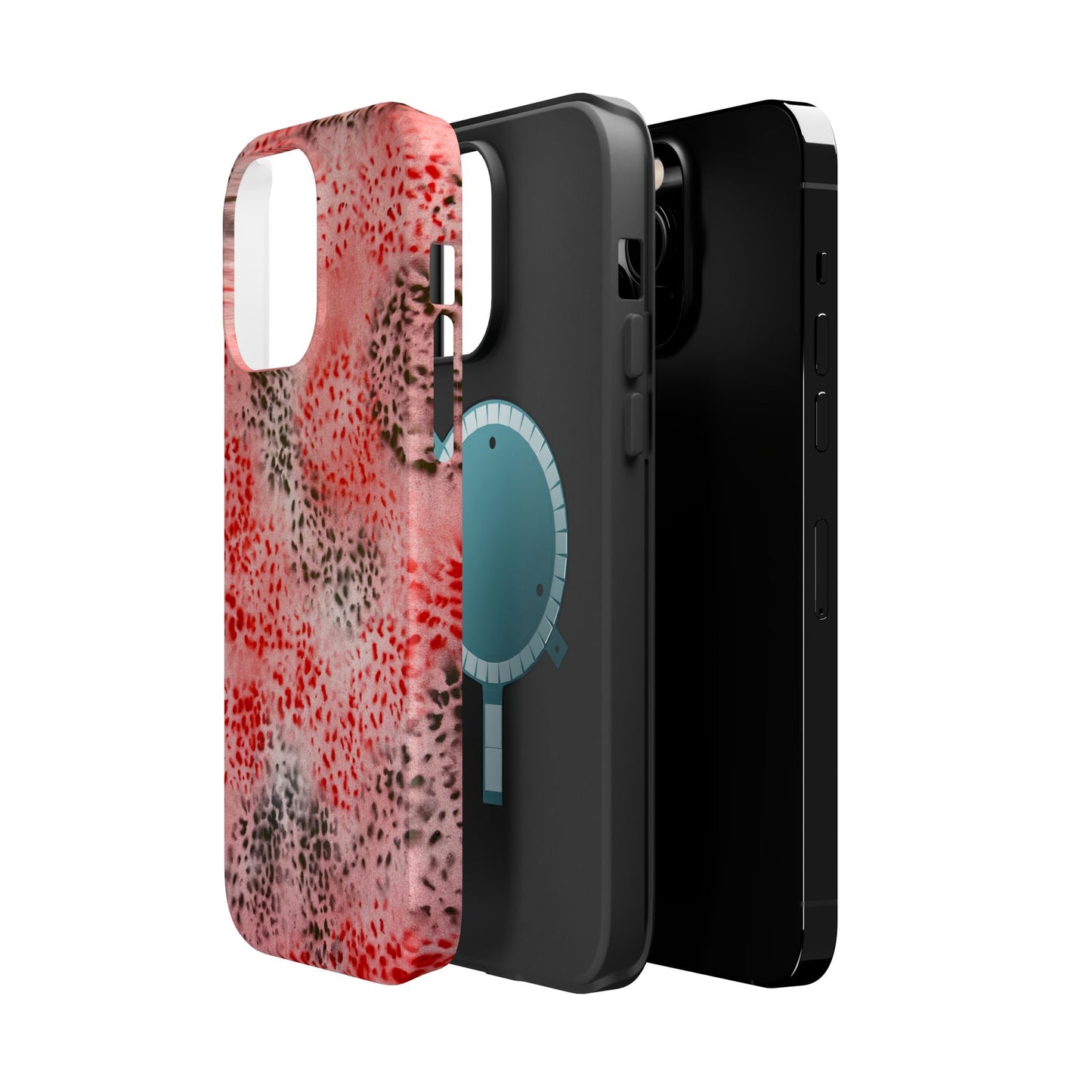 MagSafe "red cheetah" airbrush iPhone case