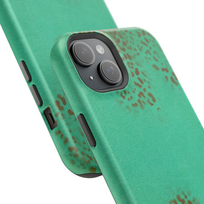 MagSafe "teal cheetah" airbrush iPhone case