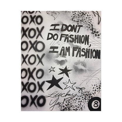 "i am fashion" airbrush rolled print