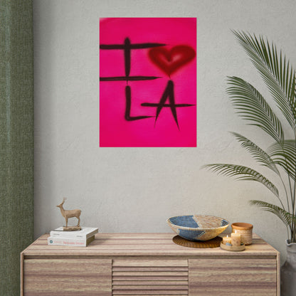 "i <3 LA" airbrush rolled print