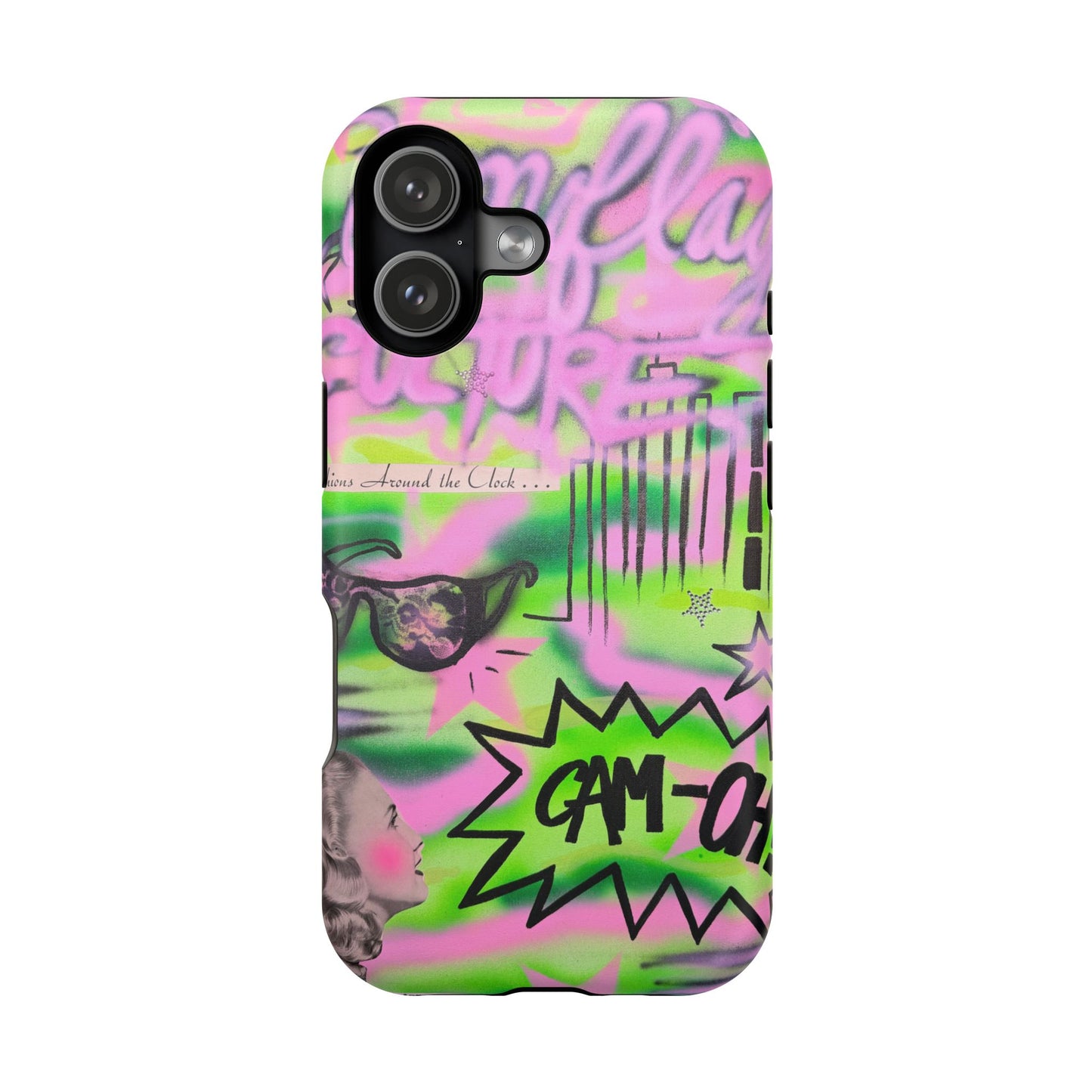 MagSafe "green camo" airbrush iPhone case