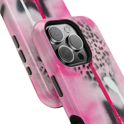 MagSafe "pink cheetah" airbrush iPhone case