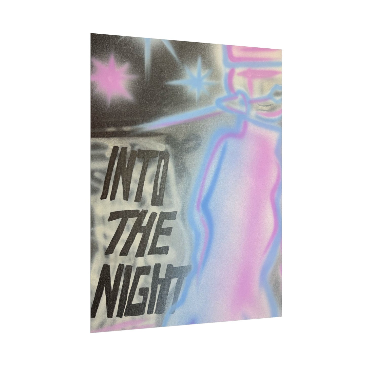 "into the night" pt. 2 airbrush rolled print