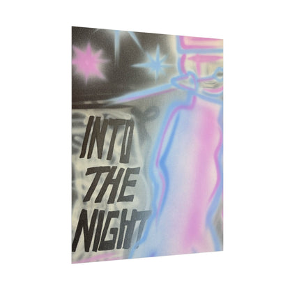 "into the night" pt. 2 airbrush rolled print