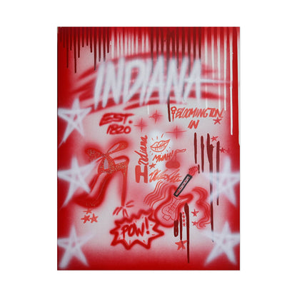 "indiana" airbrush rolled print