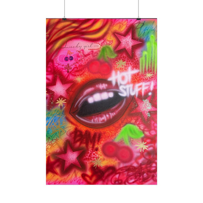 "hot stuff" airbrush rolled print