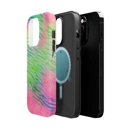 MagSafe "teal cheetah" airbrush iPhone case