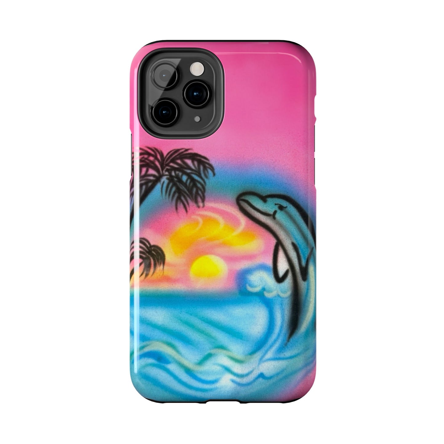 "dolphin love" airbrush iPhone case