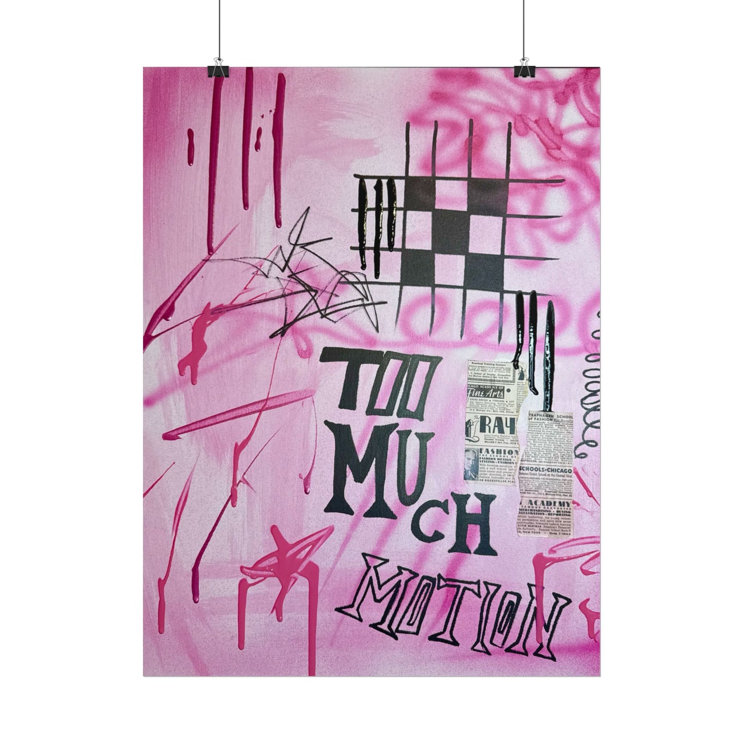 "too much motion" airbrush rolled print