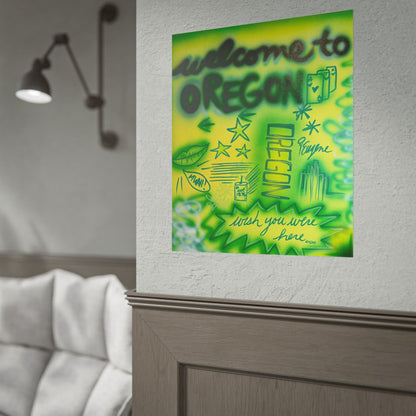 "oregon" airbrush rolled print
