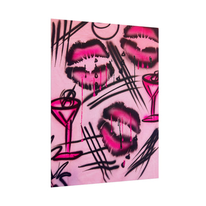 "glossy pout" airbrush rolled print