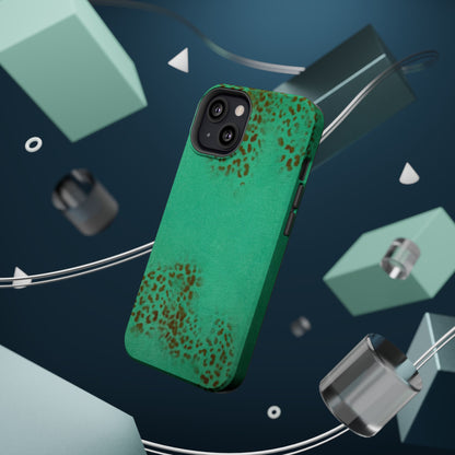 MagSafe "teal cheetah" airbrush iPhone case