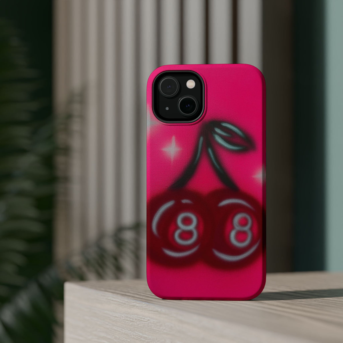 MagSafe "cherry 8ball" airbrush iPhone case