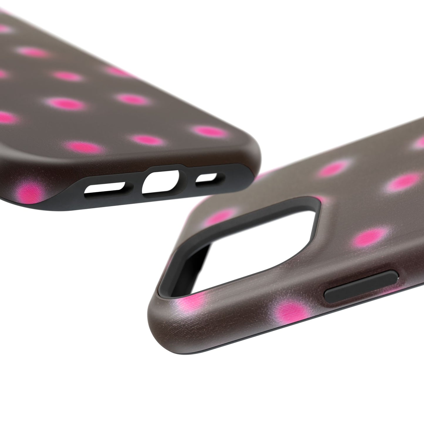 MagSafe "cherry mocha polka dot" airbrush iPhone case