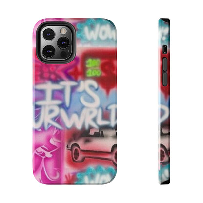 "it's ur WRLD" airbrush iPhone case