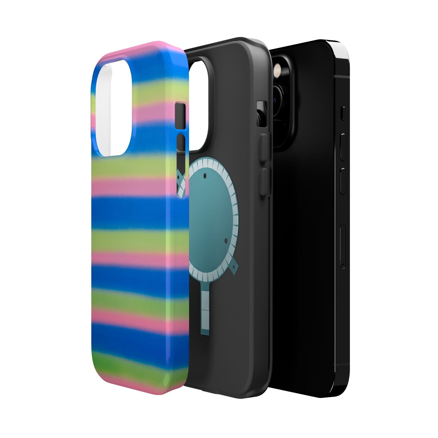 MagSafe "sherbet stripes" airbrush iPhone case