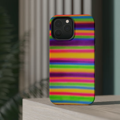 MagSafe "colorful stripes" airbrush iPhone case