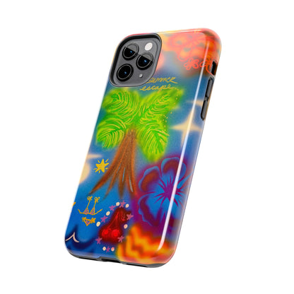 "neon blue palms" airbrush iPhone case