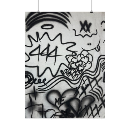 "444" airbrush rolled print