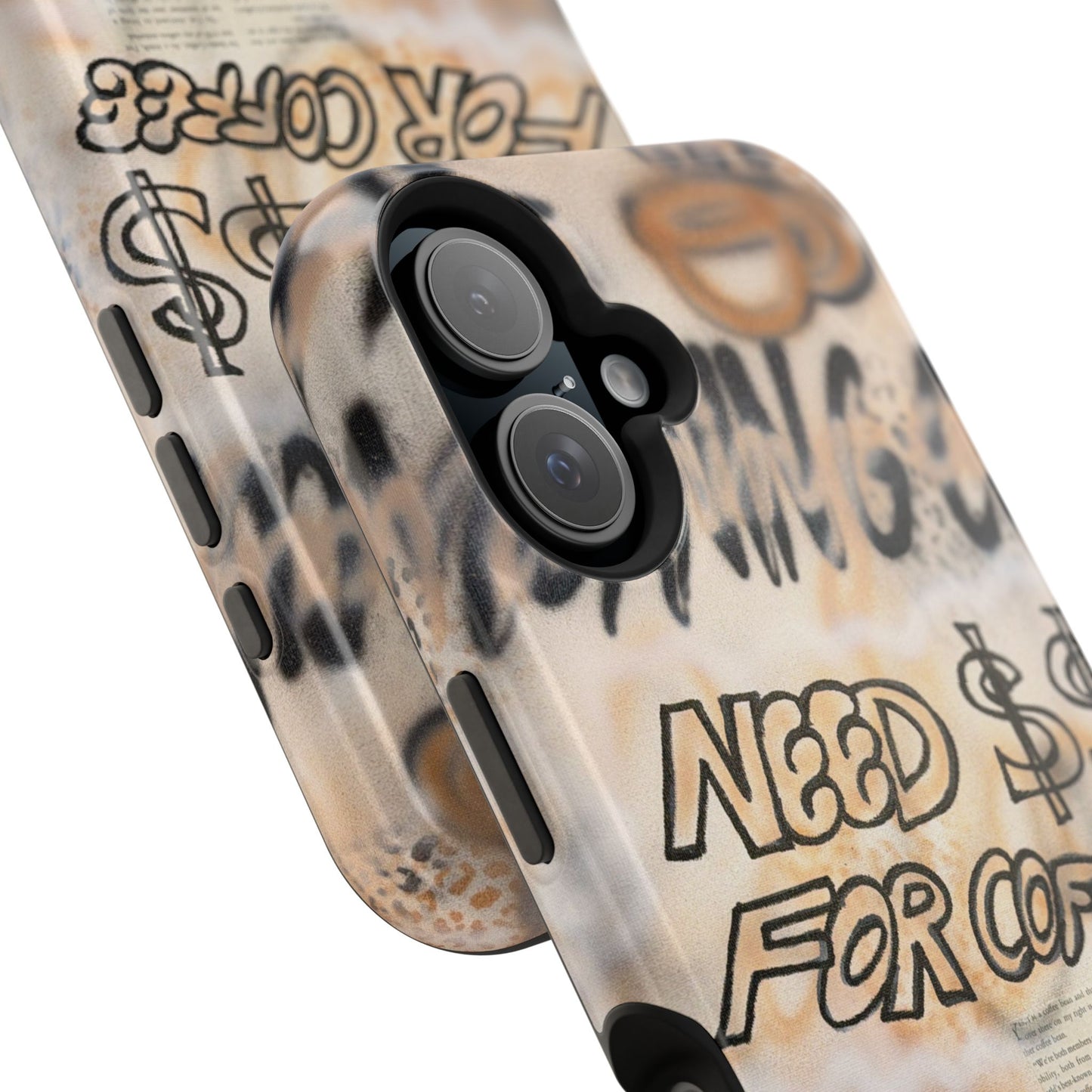 MagSafe "need $$ for coffee" airbrush iPhone case