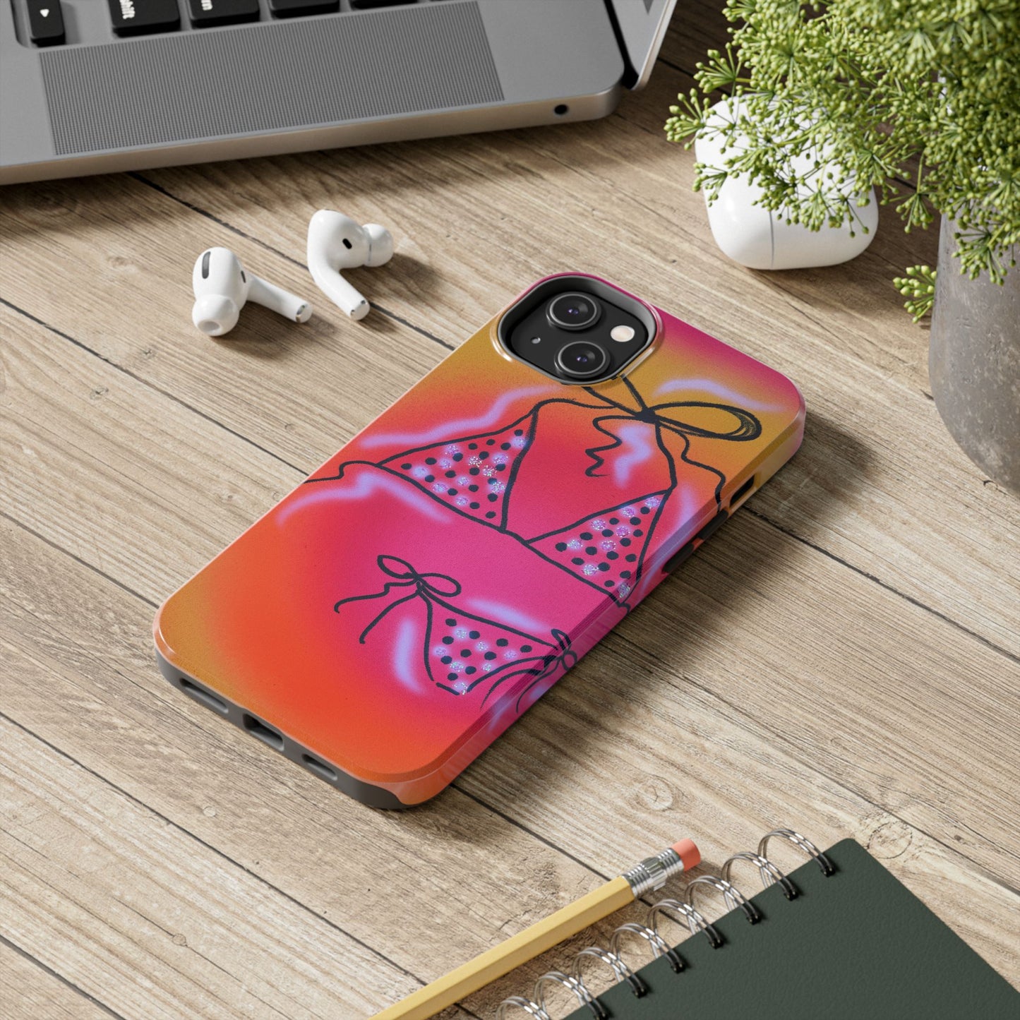 "glitter bikini" airbrush iPhone case