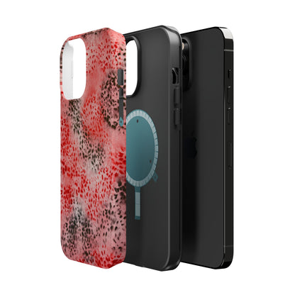 MagSafe "red cheetah" airbrush iPhone case