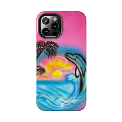 "dolphin love" airbrush iPhone case