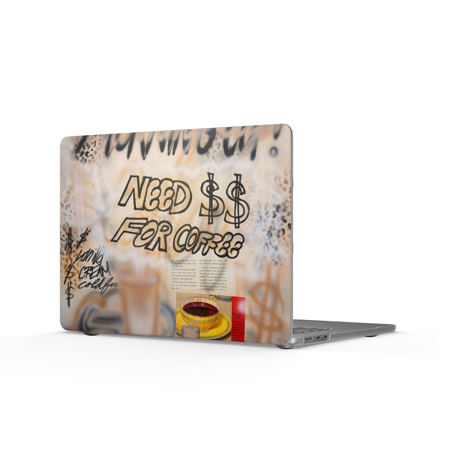 "need $$ for coffee" airbrush matte macbook case