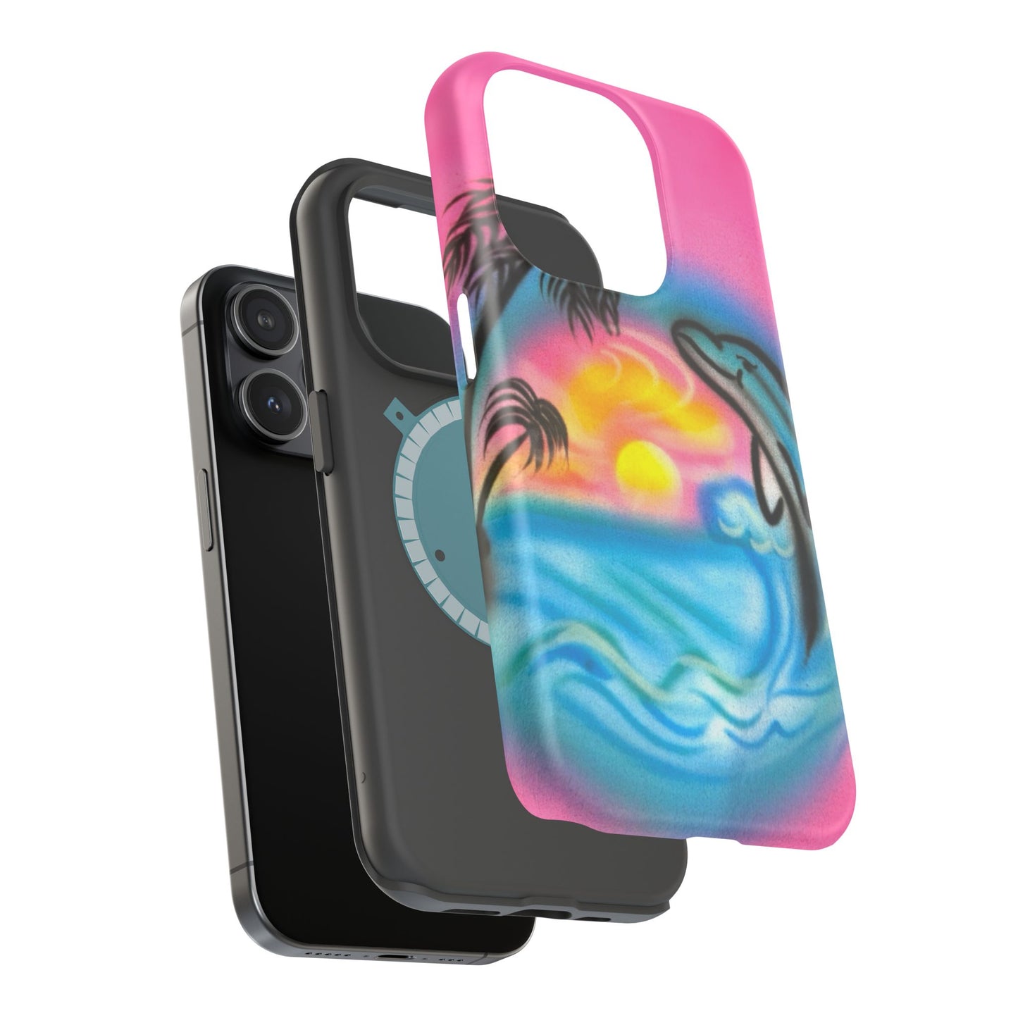MagSafe "Delfinliebe" Airbrush iPhone-Hülle