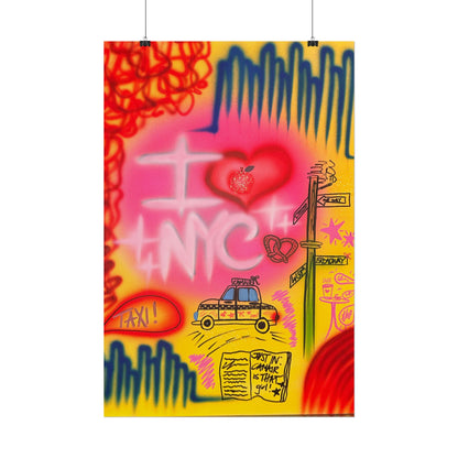 "in the city" airbrush rolled print