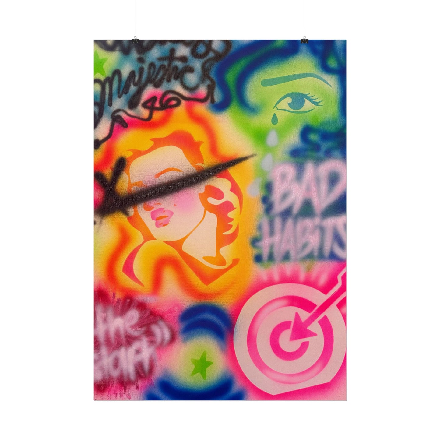"bad habits" airbrush rolled print