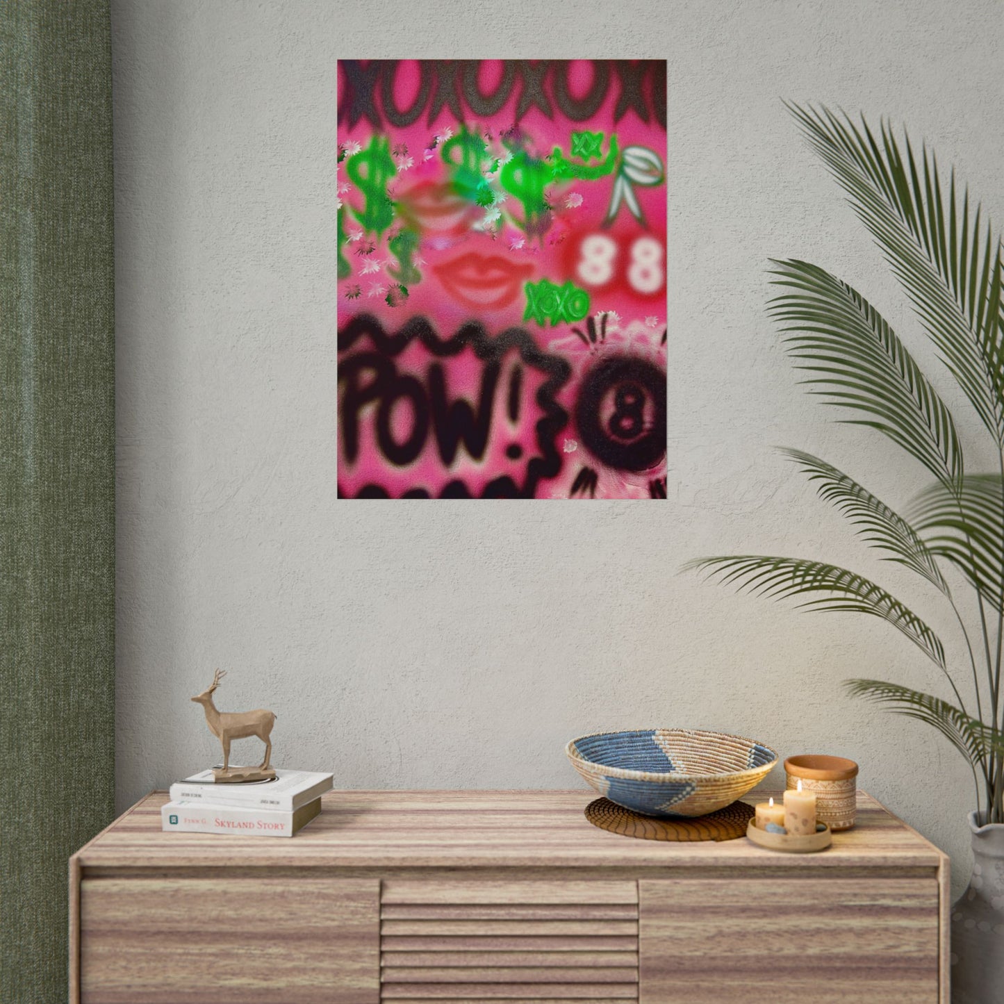 "electr!c dreamz" airbrush rolled print