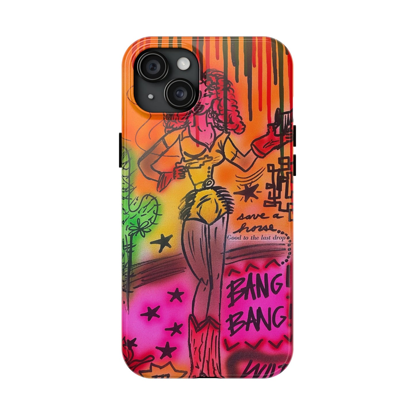 "wild, wild west" airbrush iPhone case