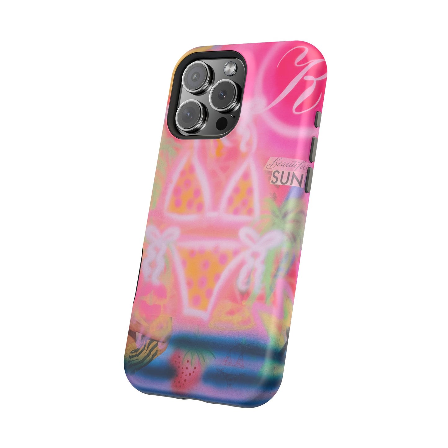 MagSafe "santa monica strawberry" airbrush iPhone case