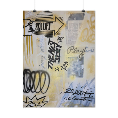 "golden glacier" airbrush rolled print
