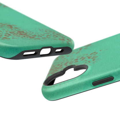 MagSafe "teal cheetah" airbrush iPhone case